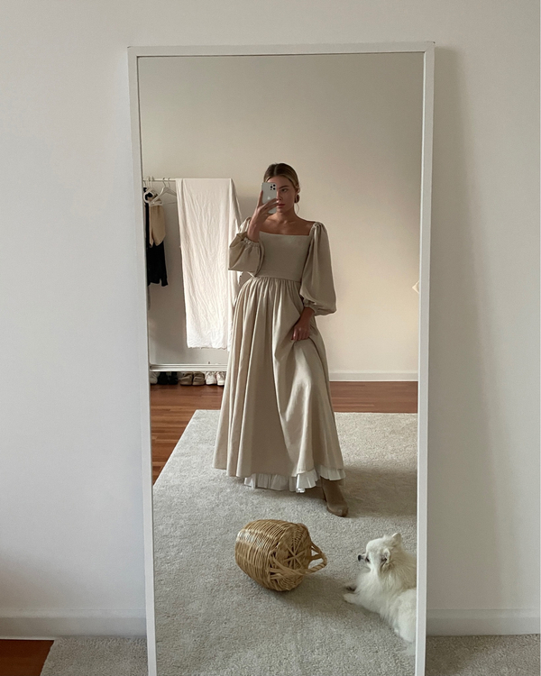 Платье Jaqueline maxi в бежевом цвете