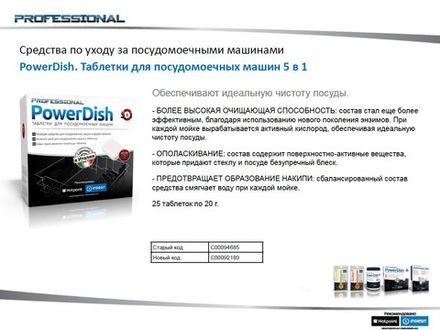 PowerDish.Таблетки для посудомоечных машин Indesit (Индезит) /Ariston (Аристон) 5 в 1 (25 таблеток) - 092189, 094685