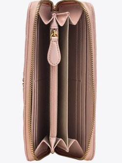 LOVE BIRDS QUILTED WALLET - dusty pink