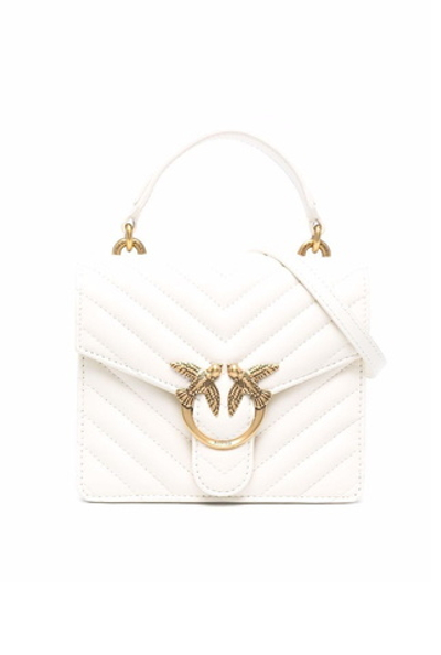 MINI LOVE BAG TOP HANDLE V QUILT – white