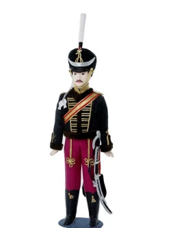 Кукла коллекционная фарфоровая Гусар Иркутского полка Россия 19 век