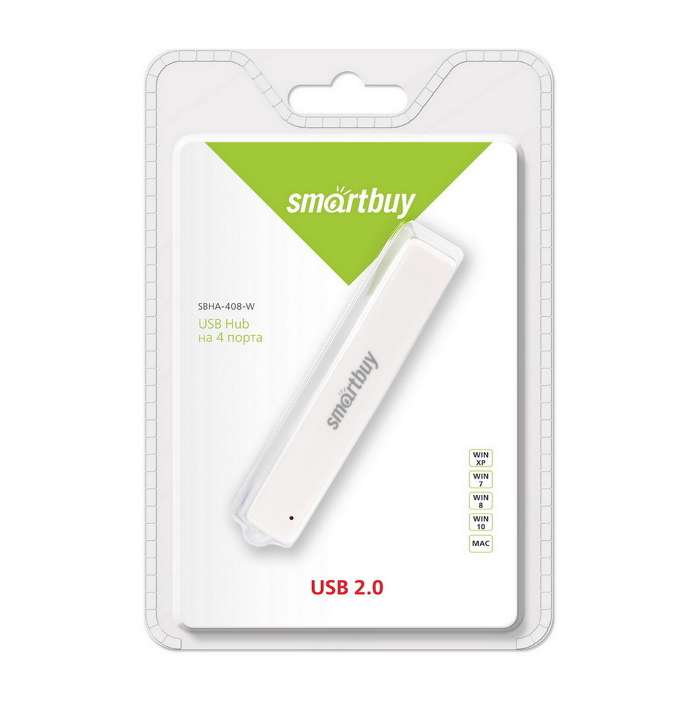 Картридер USB - Xaб SmartBuy SBHA-408 -4 порта