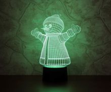 Ночник детский 3D Светильник Снеговик