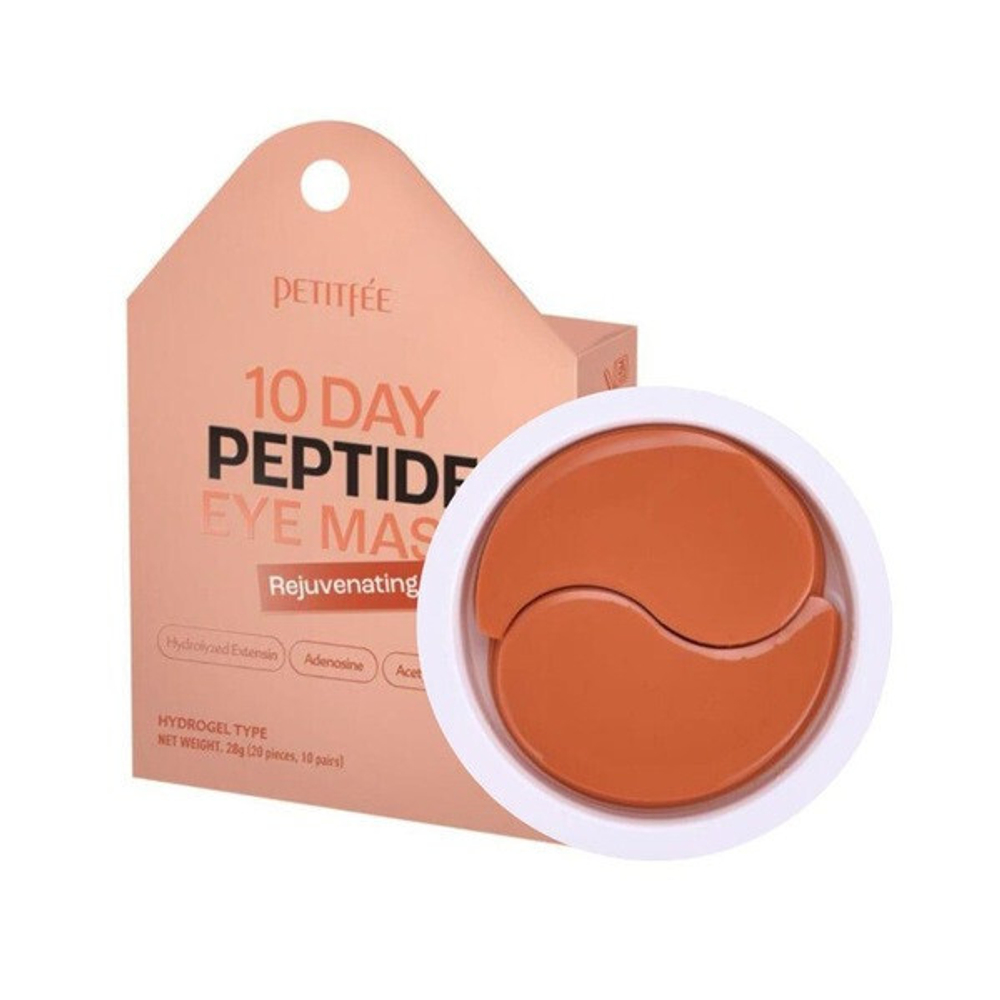 Petitfee 10 Day Peptide Eye Mask – Rejuvenating гидрогелевые патчи с пептидами и лактобактериями (10 пар)