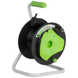 Удлинитель силовой ЭРА GREEN LINE GAZ-2x1-20m Greenline на катушке пластик 1 розетка без заземления 20м ПВС 2x1мм2 | Силовые удлинители