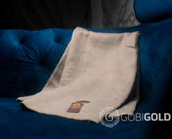 Одеяло детское шерстяное из яка (Монголия) 110х140 см. - серо-бежевое