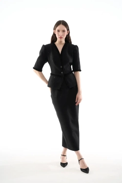 Черная юбка-карандаш миди