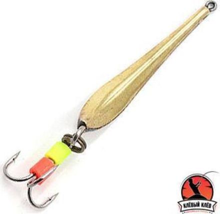 Блесна вертикальная "ЯМАН" Матвейчикова с тройником, размер 30 мм, вес 1,7 г, цвет никель/латунь