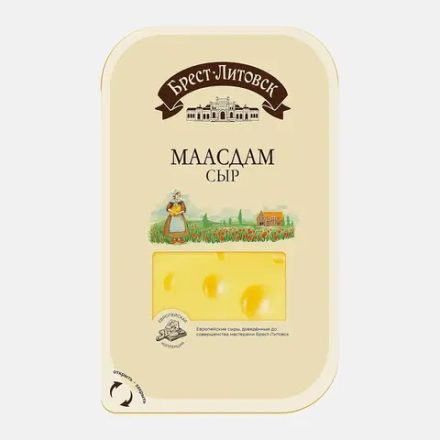 Сыр Брест-Литовск Маасдам 45% нарезка 130г