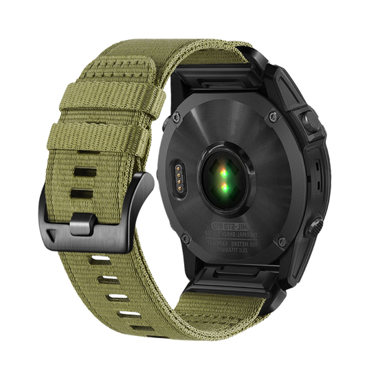 Ремешок QuickFit 22 мм для Garmin (циферблат 47мм) нейлоновый тактический (Армейский зеленый)