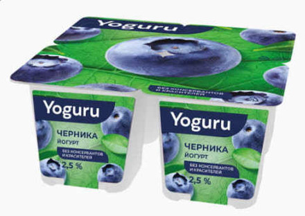 Йогурт "YOGURU" 2,5% 125г. Черника Минск