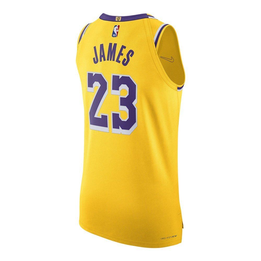 Баскетбольная джерси Nike Dri-FIT ADV NBA Authentic Los Angeles Lakers Icon Edition 2022/23 LeBron James Yellow Jersey