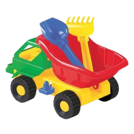 Машинка с лопаткой и граблями для песочницы