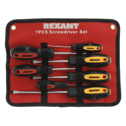 Отвертка Rexant (12-4703) Набор отверток 7 предметов (крестовые и шлицевые)
