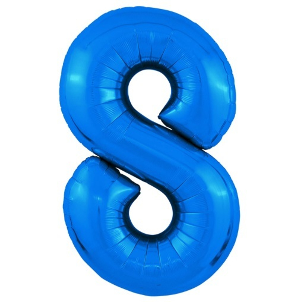 Фольгированная цифра, цвет Синий 102 см