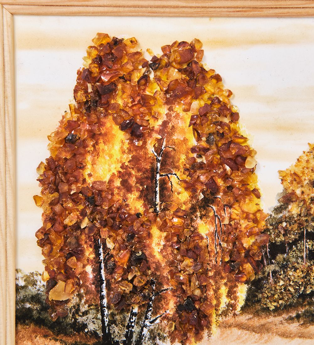 AMB-03/34 Картина «Красота природы» (с янтарной крошкой) H-32см