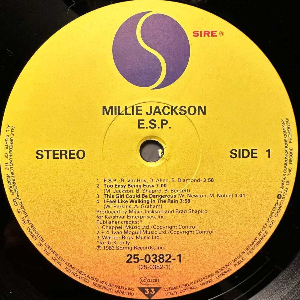 Millie Jackson - E.S.P. (Германия 1983г.)