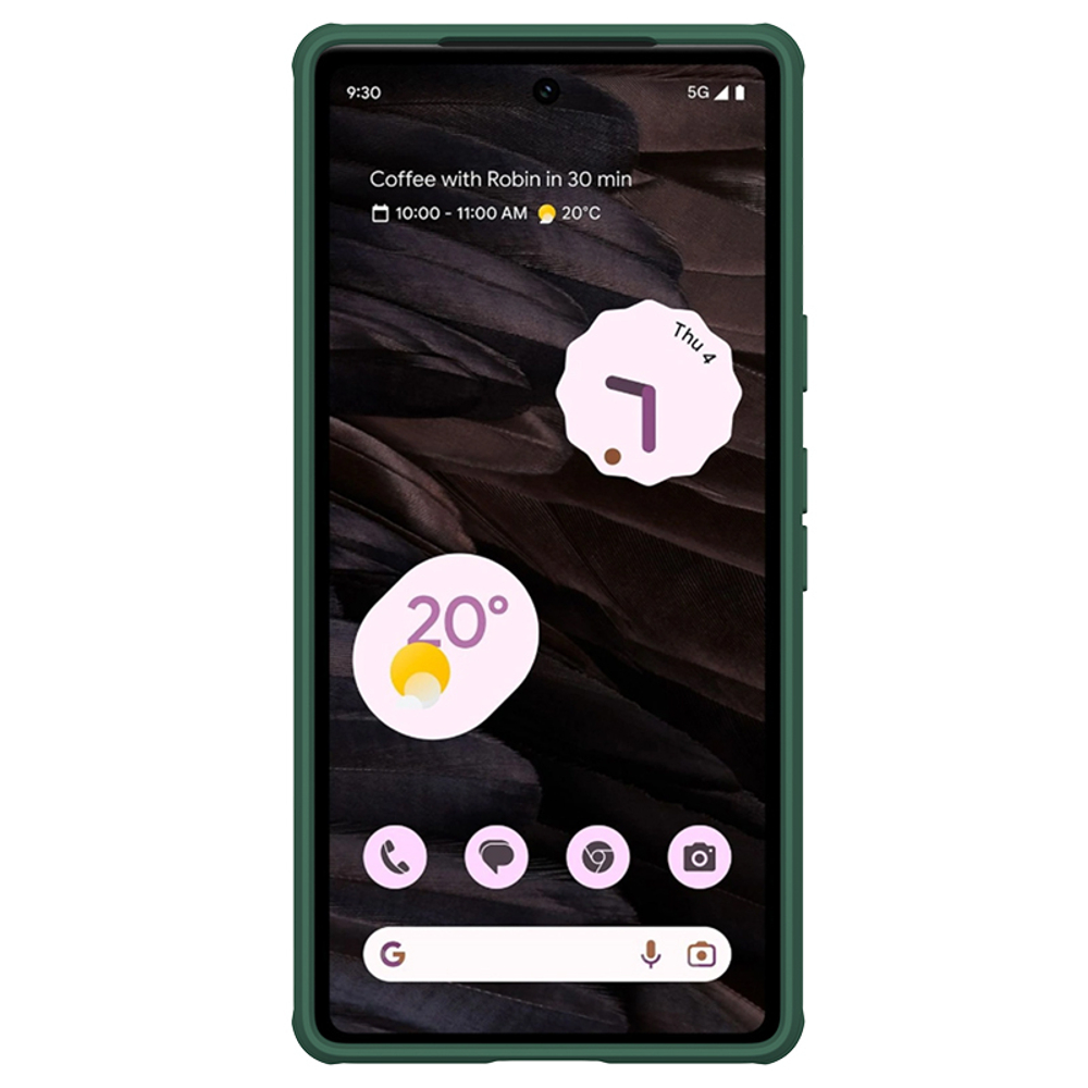 Чехол зеленого цвета на смартфон Google Pixel 7A от Nillkin, серия CamShield Pro, сдвижная шторка для защиты камеры