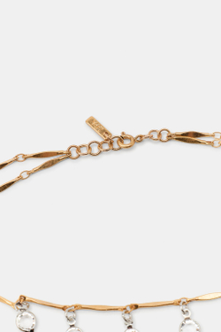 ZARA МЕТАЛЛИЧЕСКОЕ ОЖЕРЕЛЬЕ СО СТРАЗАМИ, ЗОЛОТИСТЫЙ