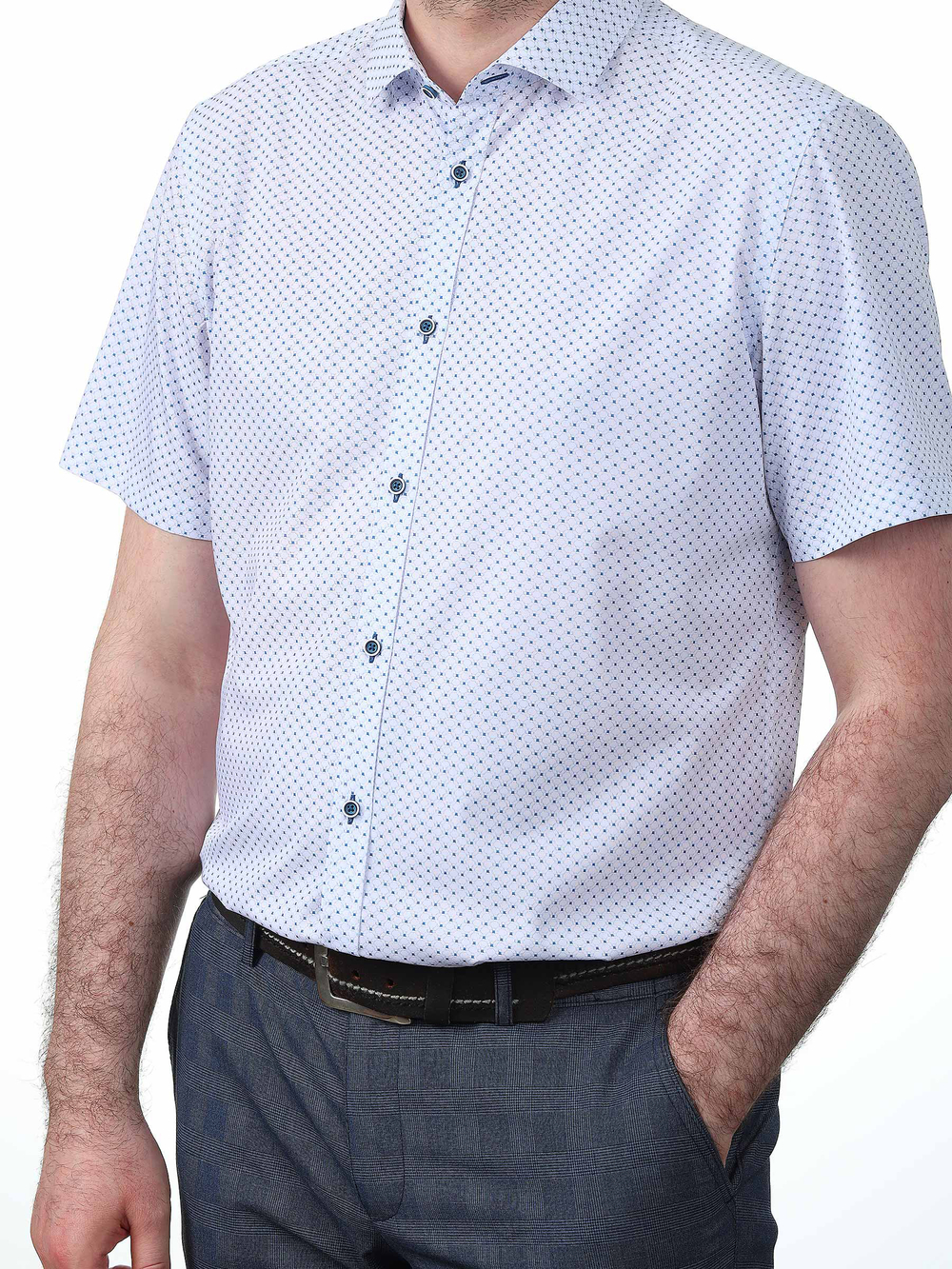 Сорочка мужская VESTER короткий рукав, бамбуковое волокно, пэ 73615 39