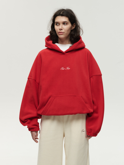 Drawstring Hoodie Red High