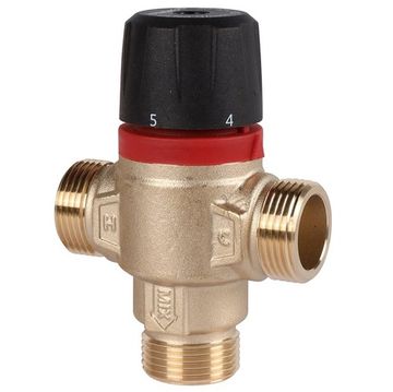 Термостатический клапан Rommer 1" НР 30-65°С, kv 2,3, центральное смешивание (RVM-1131-236525)