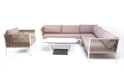 "Касабланка" модульная лаунж-зона из роупа (веревки), каркас из алюминия