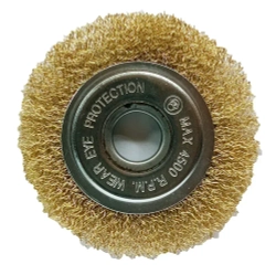 Кордщетка радиальная, плоская из омедненной стальной проволоки 0,3 мм, диаметр 115 мм, посадка 22,5 мм