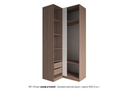 МС Роза Шкаф угловой 1100 Орех Франклин/Ройс Графит Скин, ДСВ Мебель