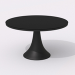 Обеденная группа Ideal Patio ДИВА ГИРА  каркас карбон, стол стекло диа 110, ткань антрацит