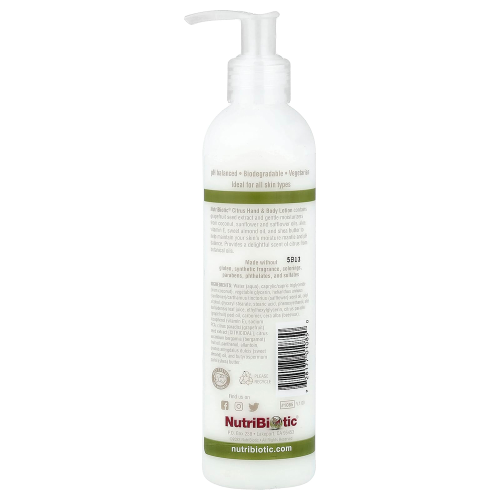 NutriBiotic, Лосьон для рук и тела, цитрус, 236 мл (8 жидк. унц.)