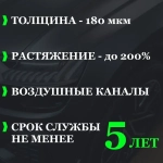 Пленка черная матовая текстурная самоклеющаяся с каналами для воздуха (20 см x 150 см)