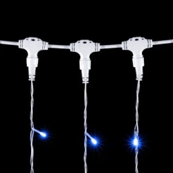 Светодиодный занавес 2*2 м., 400 синих LED ламп, мерцание, прозрачный провод ПВХ, LTC (PCL402BLW-10-2B)