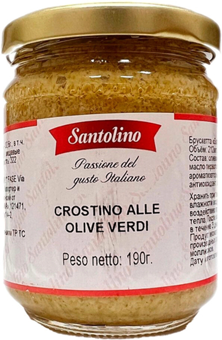 Брускетта Сантолино с Зелеными Оливками / Santolino Crostino alle Olive Verdi 0.212л