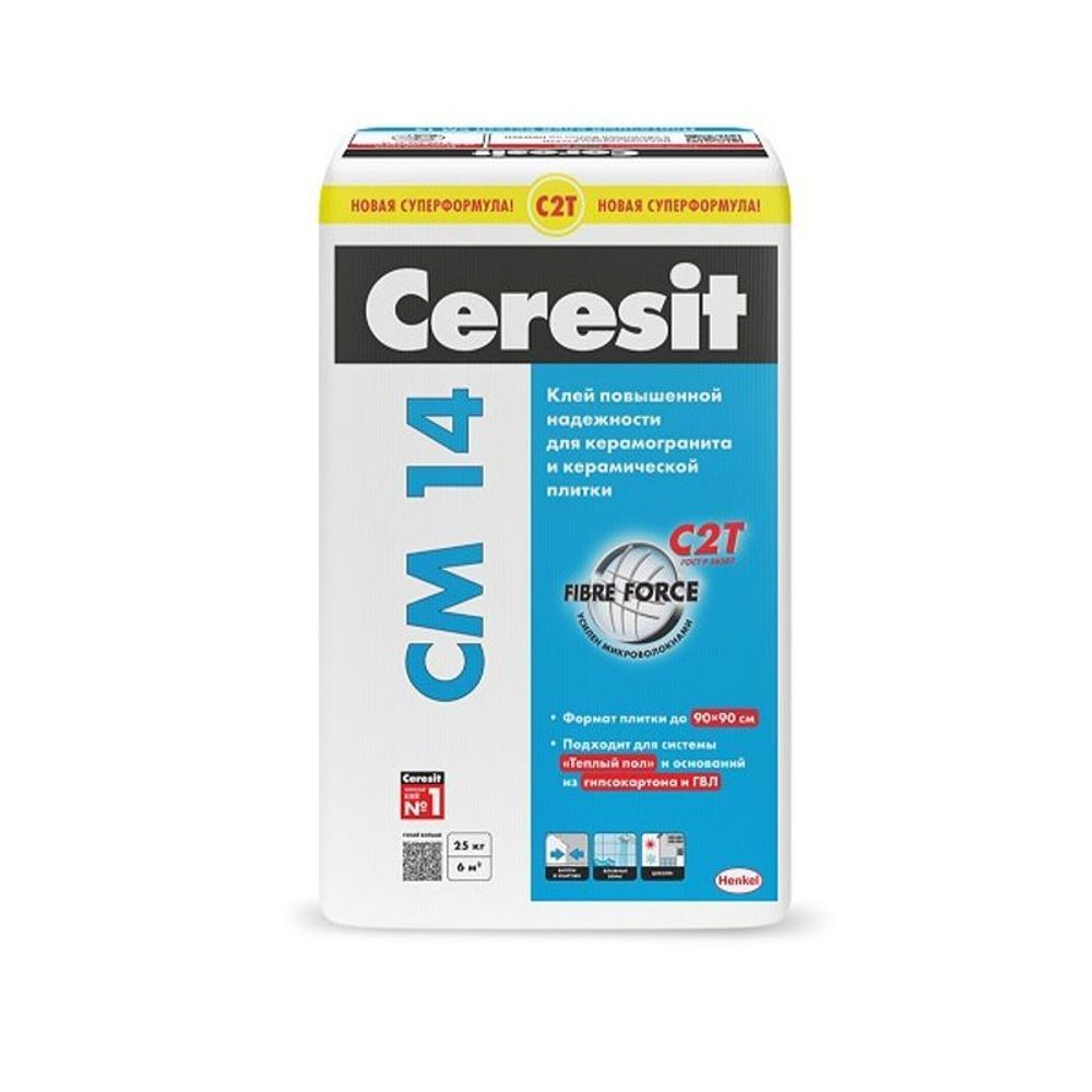 Клей для плитки Ceresit CM 14 (С1Т/C2T) 25кг