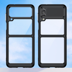 Усиленный защитный чехол с черными рамками для Samsung Galaxy Z Flip3, мягкий отклик кнопок