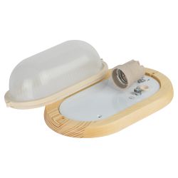 Светильник ЭРА НБО 04-60-011 Кантри дерево/стекло IP54 E27 max 60Вт 232х140 овал сосна | Светильники ЖКХ РБ