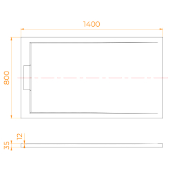 Душевой поддон прямоугольный RGW STL MB Черный мрамор (800x1400)