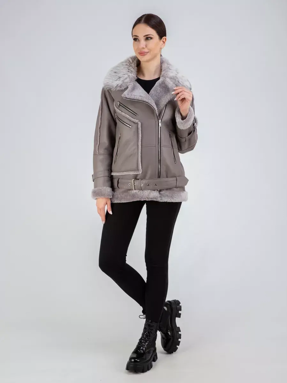 Дубленка авиатор натуральная зимняя