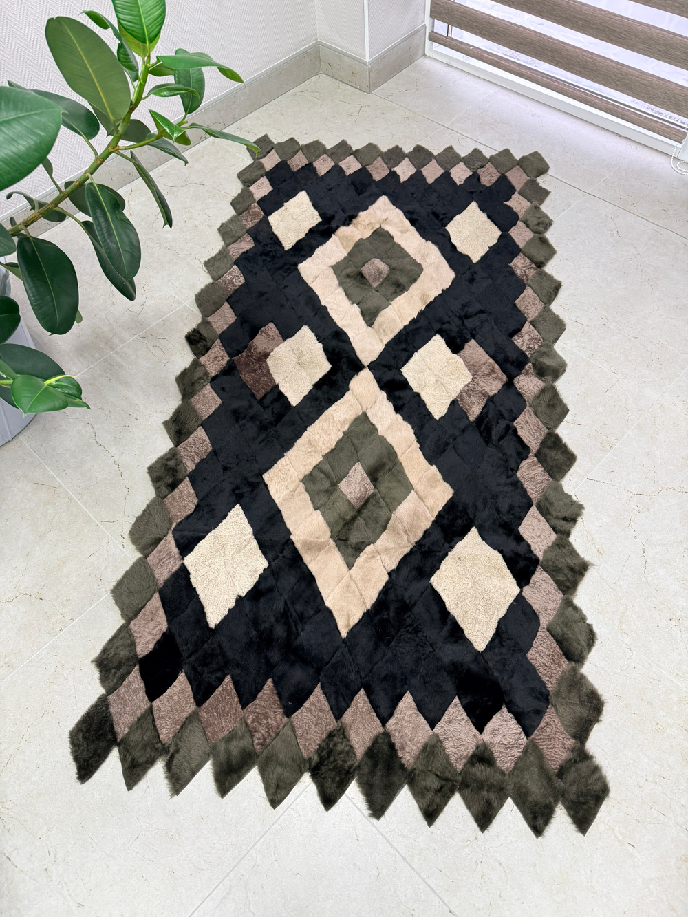 Покрывало меховое ковер из шкуры овчины