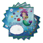 Тетрадь 12л., клетка, Erich Krause, скрепка, блок офсет, мелованный картон "Русалочка"