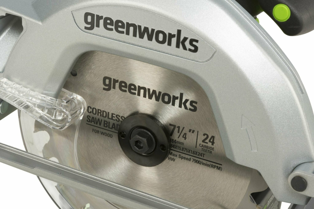 Циркулярная пила аккумуляторная GREENWORKS GD24CS 24V, бесщеточная, без АКБ и ЗУ (1500907)