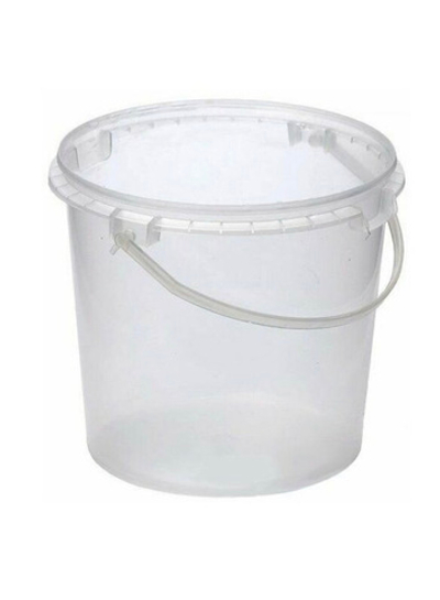 Ведро пластиковое прозрачное с крышкой 2 л .