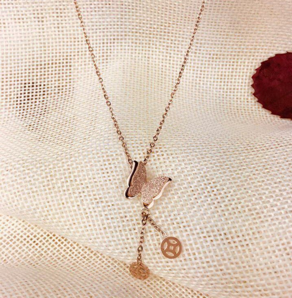 SALE! Подвеска на цепочке из ювелирной стали, Бабочка,1 шт.