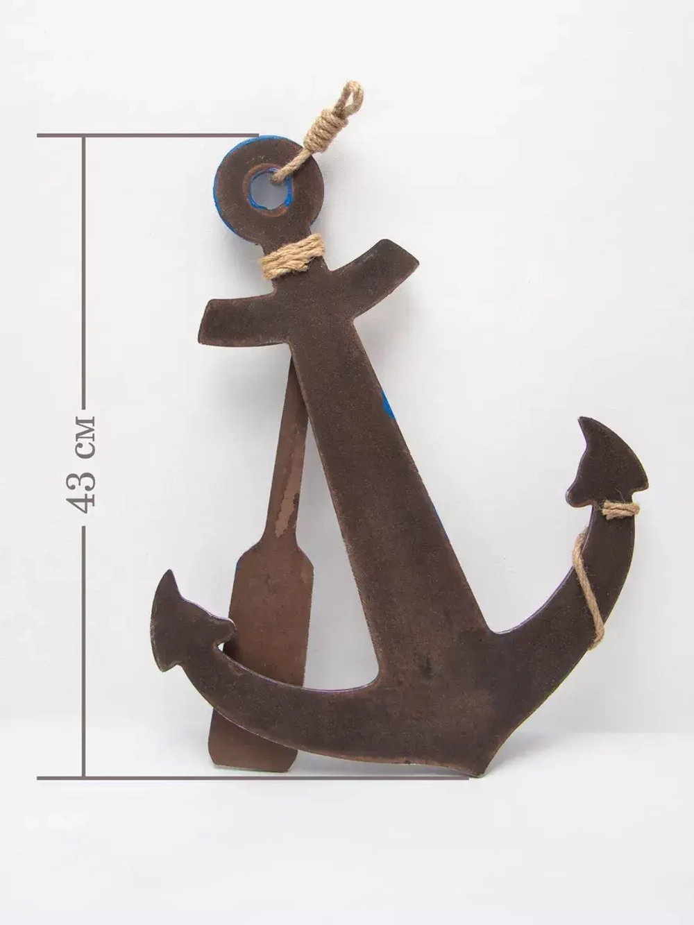 Декор на стену для интерьера "Якорь с канатом"
