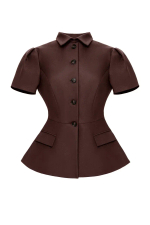 “Noir de Fleur” Жакет приталенный с коротким рукавом