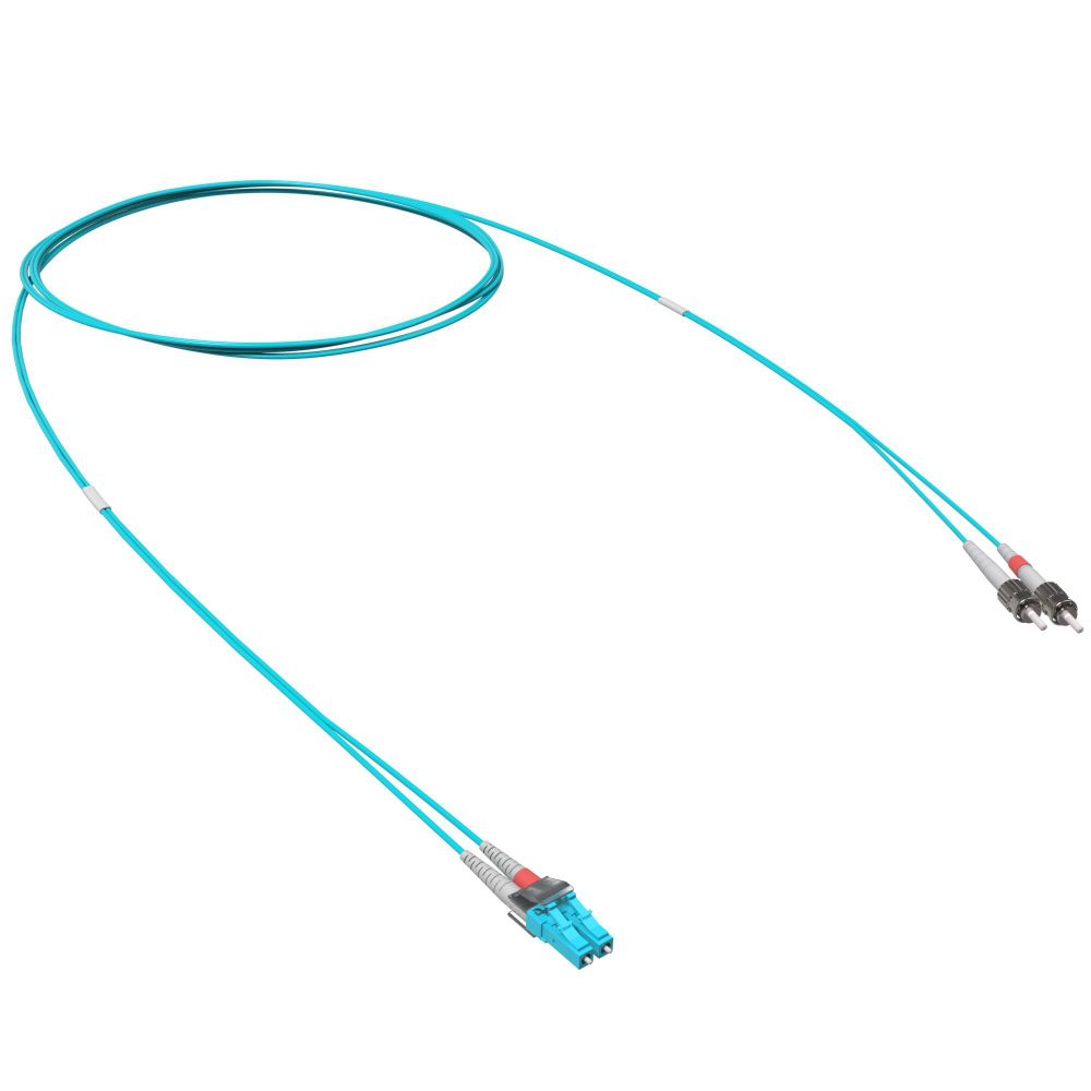 Оптический коммутационный шнур переходной Duplex LC-UPC/ST-UPC, 50/125 OM3, 20 м