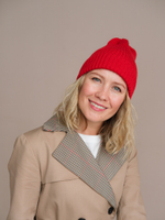 Шапка вязаная-резинка весенняя/осенняя КЭП(Красный)