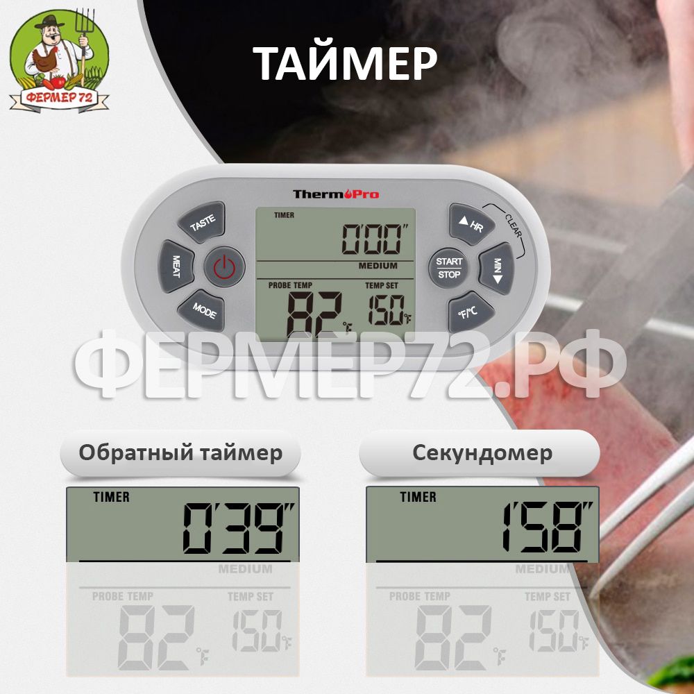 Термометр ThermoPro TP21 выносной щуп и удаленный замер температуры