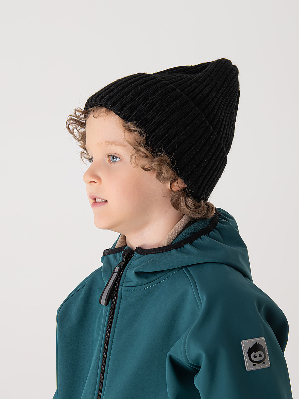 Шапка тыква однослойная с отворотом "Черный"